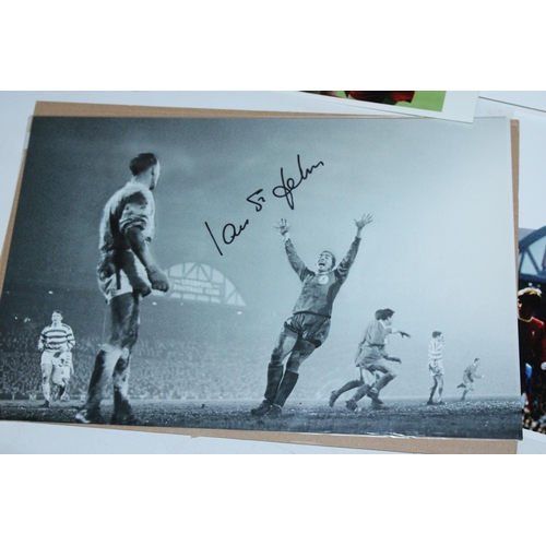 92 - FIVE SIGNED PHOTOGRAPHS OF LIVERPOOL FC PLAYERS (ONE WITH CERTIFICATE) RON YEATS, IAN ST JOHN (TWICE... 