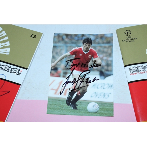 96 - A SIGNED PHOTOGRAPH OF FRANK STAPLETON AND TWO 2013 UNITED REVIEWS BELIEVED SIGNED BY ROBIN VAN PERS... 