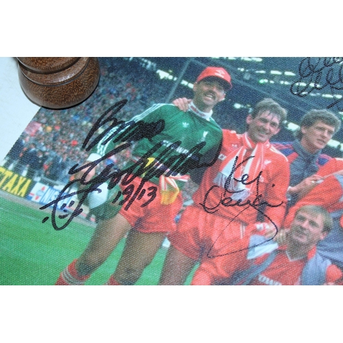 97 - A MULTI SIGNED CANVAS OF THE 1986 LIVERPOOL FC TEAM  WITH COA