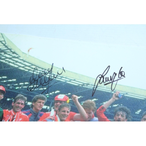 97 - A MULTI SIGNED CANVAS OF THE 1986 LIVERPOOL FC TEAM  WITH COA