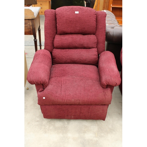 2844 - A MODERN PURPLE RECLINER CHAIR