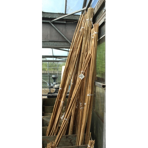 30 - WOODEN STAND AND QUANTITY OF GARDEN CANES  PLUS VAT