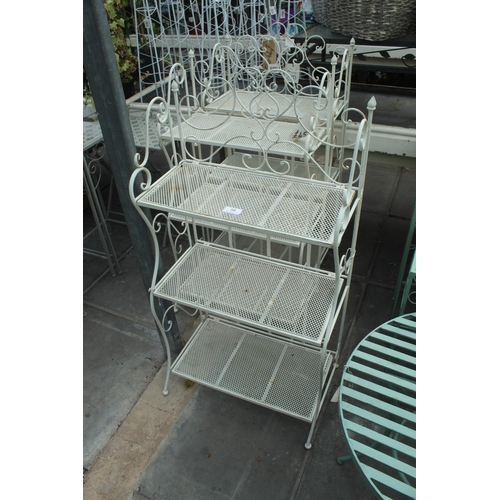 50 - THREE FOLDING CREAM METAL DISPLAY STANDS  PLUS VAT