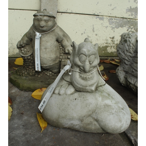 61 - SIX ASSORTED CONCRETE GARDEN ORNAMENTS PLUS VAT