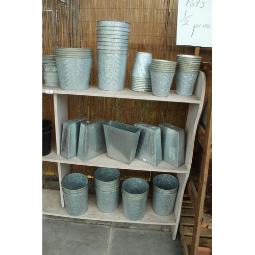 7 - DISPLAY STAND PLUS 81 METAL POTS PLUS VAT