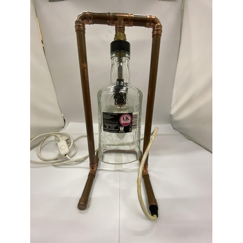 41 - A STEAM PUNK WHISKY BOTTLE LAMP