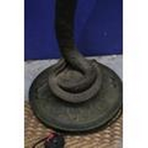 47 - A MID CENTURY MODERN  BRONZE GILT SNAKE FLOOR STANDING LAMP AFTER EDGAR BRANDT WITH AN AMBER FRENCH ... 