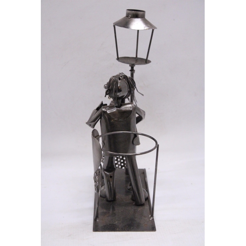 236 - A DANCING DUO METAL WINE BOTTLE HOLDER