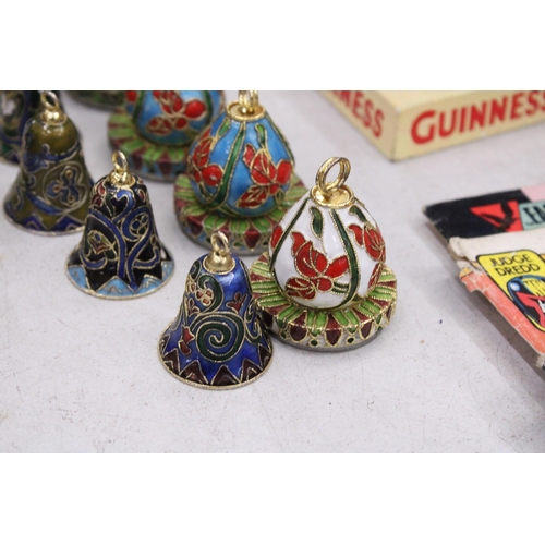 242 - ELEVEN ENAMELLED BELLS