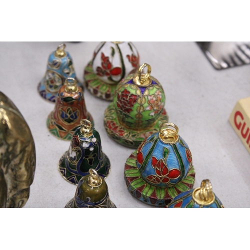 242 - ELEVEN ENAMELLED BELLS