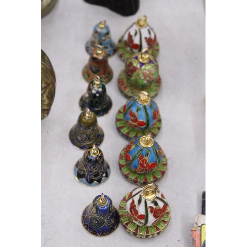 242 - ELEVEN ENAMELLED BELLS