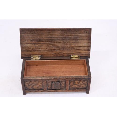 279 - A VINTAGE OAK TALLENT OLD BOND STREET MUSIC/ JEWELLERY BOX