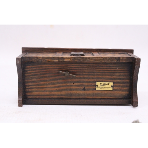 279 - A VINTAGE OAK TALLENT OLD BOND STREET MUSIC/ JEWELLERY BOX