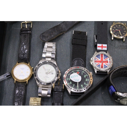 353 - A COLLECTION OF TWENTY WINTAGE WATCHES TO INCLUDE HENLEY, ICE, SEKONDA ETC