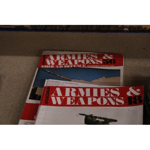 429 - A COLLECTION OF VINTAGE MILITARIA MAGAZINES TO INCLUDE THIRTY EIGHT WORLD WAR 11 AND TEN ARMIES AND ... 