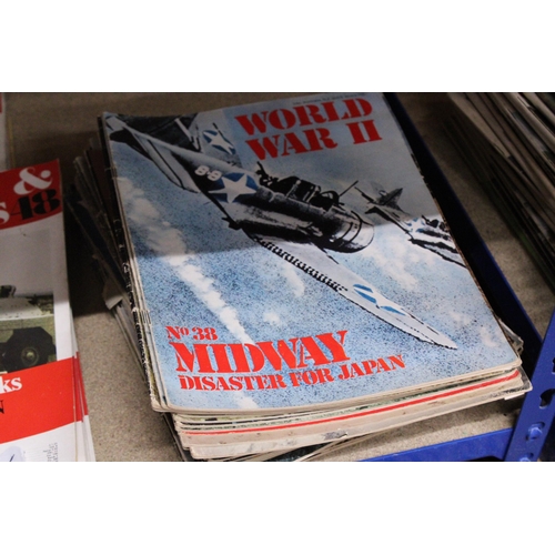 429 - A COLLECTION OF VINTAGE MILITARIA MAGAZINES TO INCLUDE THIRTY EIGHT WORLD WAR 11 AND TEN ARMIES AND ... 