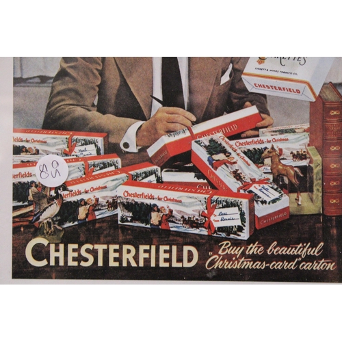 449 - A VINTAGE RONALD REAGAN ADVERT FOR CHESTERFIELD CIGARETTES