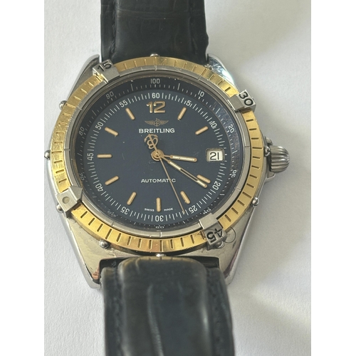 501 - A 1983 BREITLING PRE ANATARES NIGHTFLIGHT AUTOMATIC WRIST WATCH WITH 18 CARAT BEZEL, STAINLESS STEEL... 