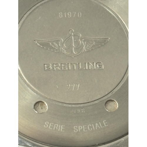 501 - A 1983 BREITLING PRE ANATARES NIGHTFLIGHT AUTOMATIC WRIST WATCH WITH 18 CARAT BEZEL, STAINLESS STEEL... 