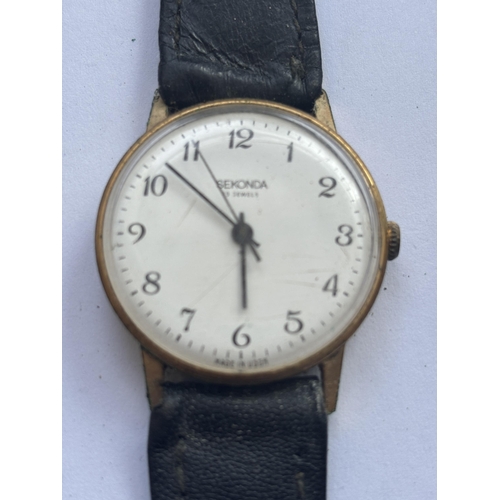 530 - THREE SEKONDA MECHANICAL WIND UP WRIST WATCHES SEEN WORKING BUT NO WARRANTY