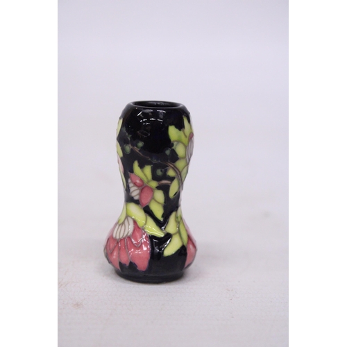 722 - A MINI MOORCROFT VASE WINTER SWEET PATTERN KERRY GOODWIN - 5.5 CM