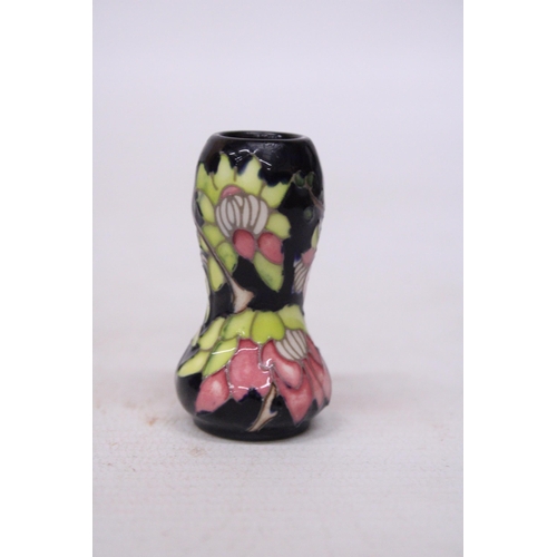 722 - A MINI MOORCROFT VASE WINTER SWEET PATTERN KERRY GOODWIN - 5.5 CM