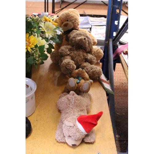 802 - FOUR TEDDY BEARS