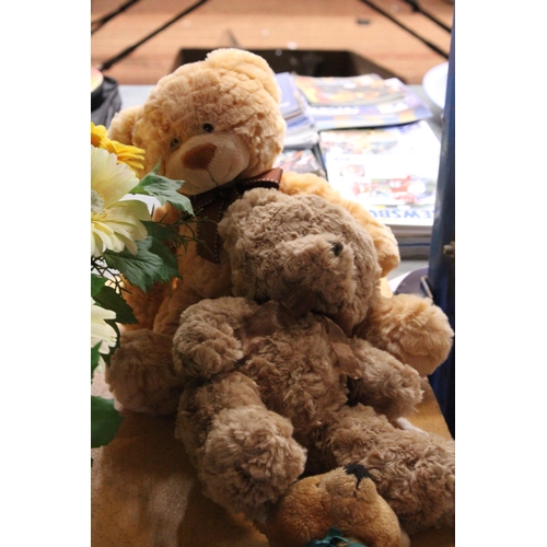 802 - FOUR TEDDY BEARS