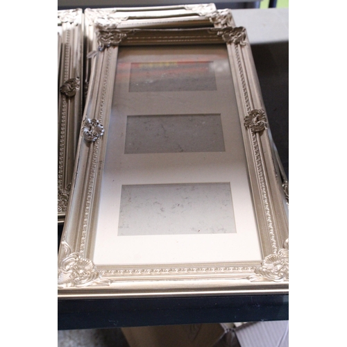 839 - SEVEN WALL HANGING PHOTO FRAMES WITH ORNATE FRAMES