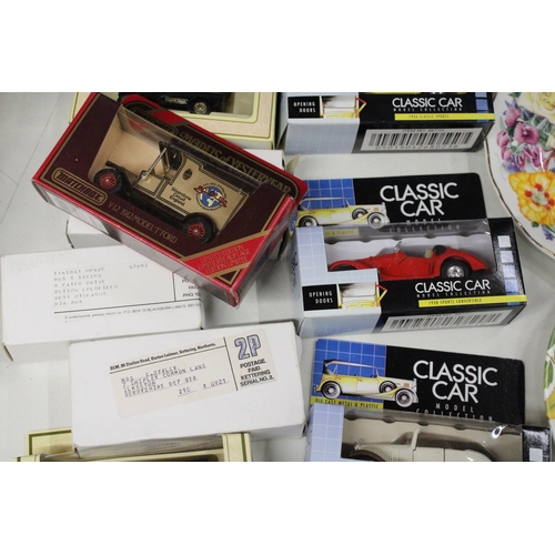 892 - A COLLECTION OF CARS SOME BOXED TO INCLUDE MATCHBOX, CORGI ETC