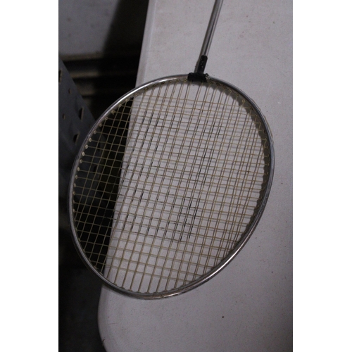 902 - THREE BADMINTON RACKETS ONE WITH CASE