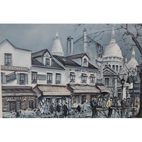 986 - TWO FRAMED PARIS RELATED PRINTS TO INCLUDE NOTRE DAME AND PLACE DU TERTRE