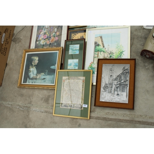 1691 - AN ASSORTMENT OF FRAMED PICTURES AND PRINTS