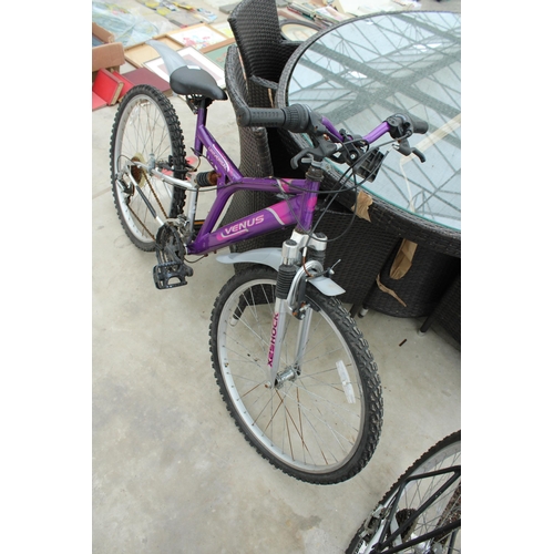 1701 - A VENUS UNIVERSAL LADIES MOUNTAIN BIKE WITH FRONT AND REAR SUSPENSION AND 21 SPEED GEAR SYSTEM