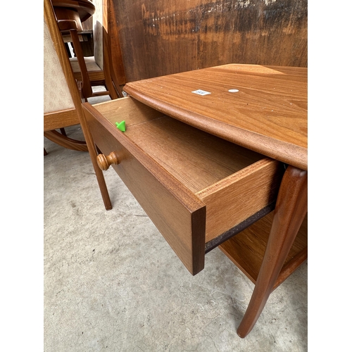 2526 - A TEAK TWO TIER LAMP TABLE WITH SINGLE DRAWER