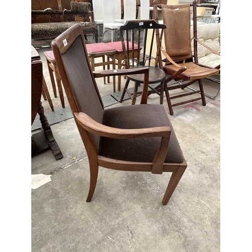 2552 - A RETRO TEAK CARVER CHAIR