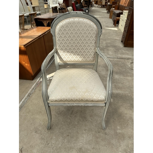 2556 - A CONTINENTAL STYLE OPEN ARM CHAIR