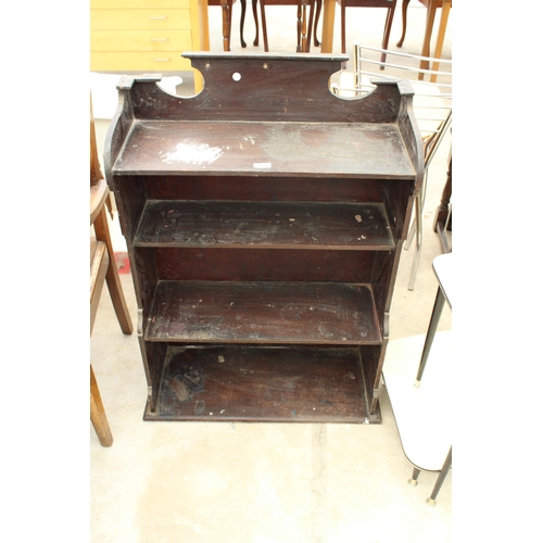 2644 - AN EARLY 20TH CENTURY FOUR TIER OPEN DISPLAY SHELF UNIT, 27