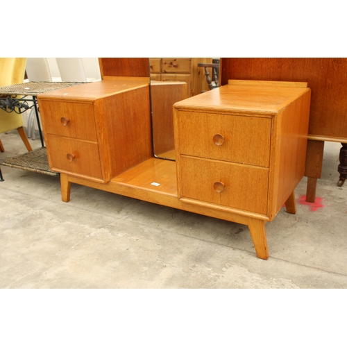 2677 - AN OAK MEREDEW DRESSING TABLE AND  4'6