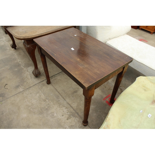 2682 - A MID 20TH CENTURY OAK AND BEECH FOLD-OVER WORK TABLE