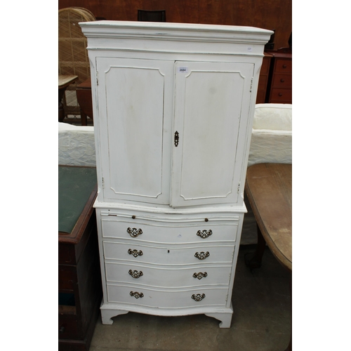 2684 - A WHITE PAINTED MAHOGANY COCKTAIL CABINET