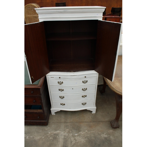 2684 - A WHITE PAINTED MAHOGANY COCKTAIL CABINET