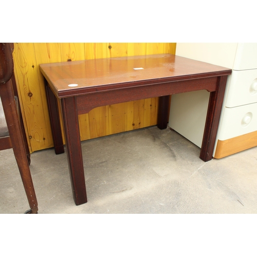 2719 - A WALNUT TWO TIER TROLLEY AND ULFERTS COFFEE TABLE