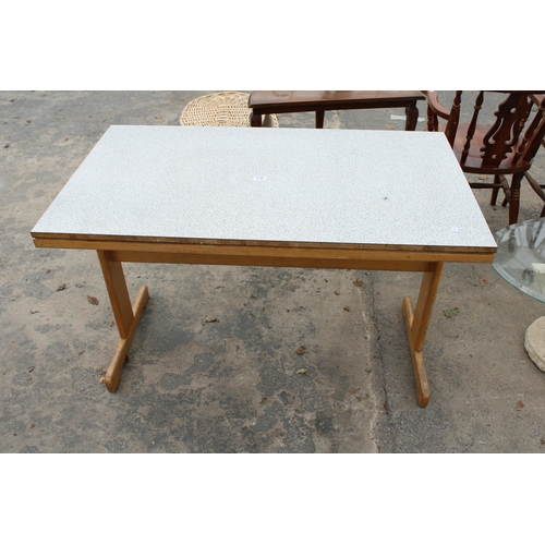 2728 - A MODERN FORMICA TOP KITCHEN TABLE. 46