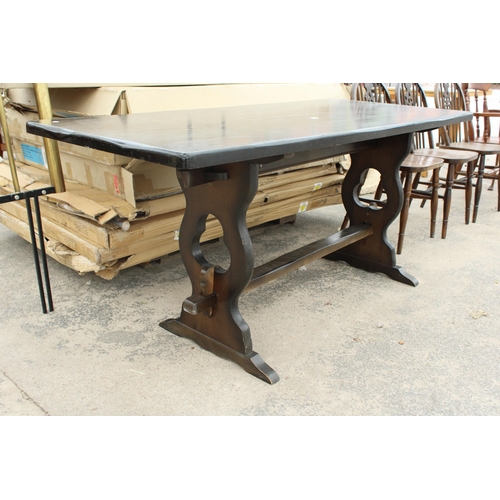 2731 - A MODERN REFECTORY STYLE DINING TABLE, 65