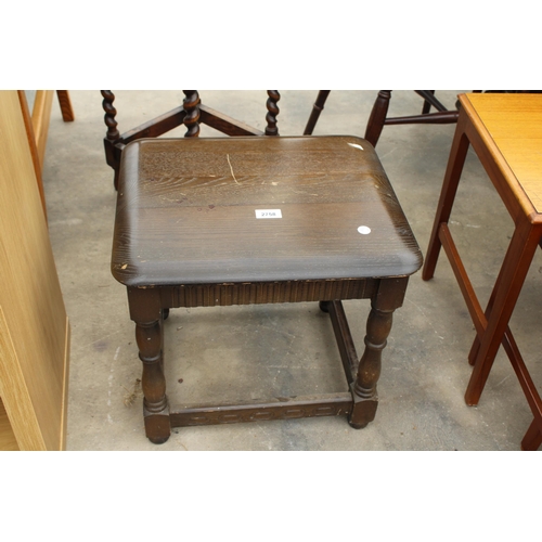 2758 - AN OAK JACOBEAN STYLE STOOL