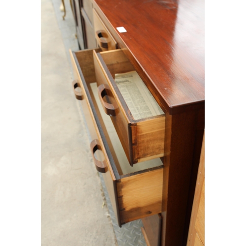 2786 - A MAHOGANY ART DECO CHEST OF TWO SHORT AND TWO LONG DRAWERS, 35