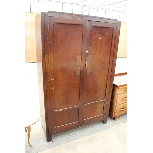 2787 - A MID CENTURY OAK 2-DOOR WARDROBE, 46