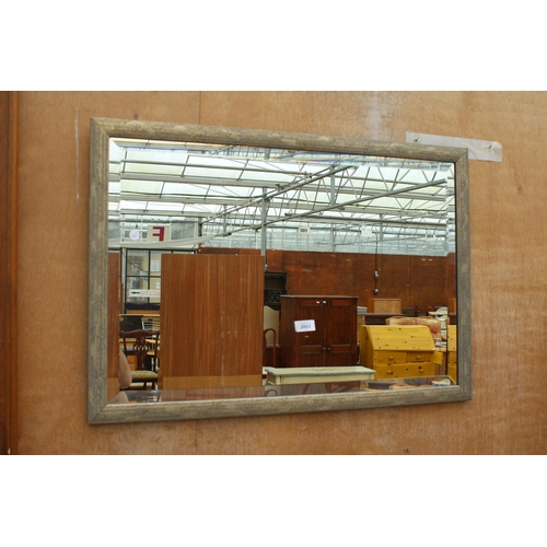 2803 - A MODERN BEVEL EDGE WALL MIRROR, 28