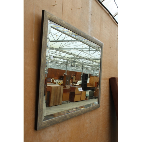 2803 - A MODERN BEVEL EDGE WALL MIRROR, 28